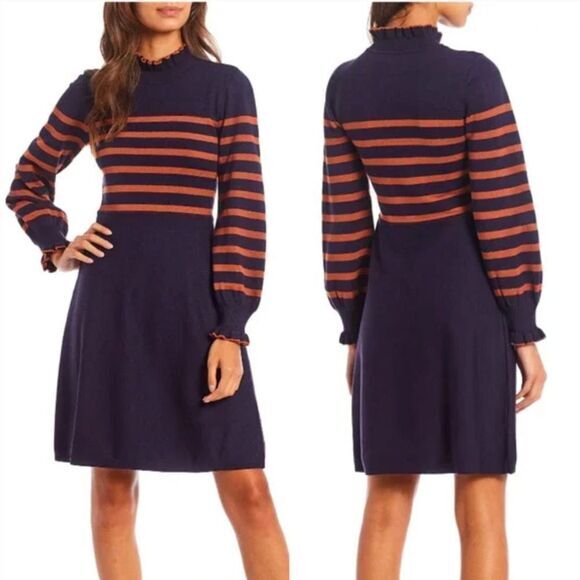 Eliza J Women's Stripped High Neck Knit Dress, plus size 2X - Picture 2 of 15